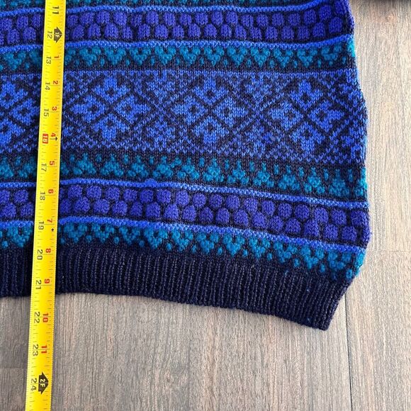 Vintage 80s Nomadic Traders Wool Sweater Geometric Abstract Pattern Size L Retro - Picture 6 of 6